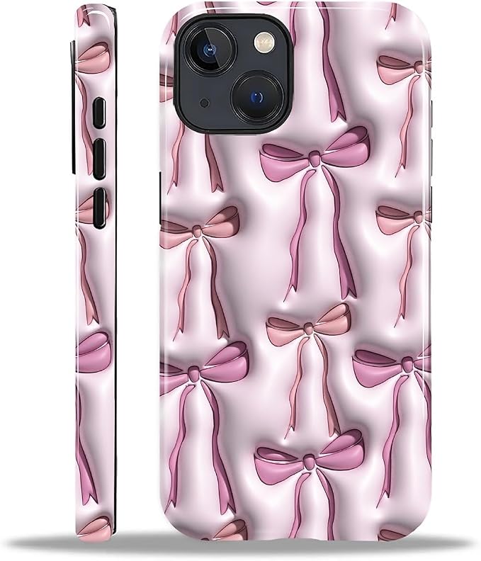 for iPhone 14 Plus Case, HL2 Abstract Ribbons Bows Hybrid 2 Layer Hard Shell by Unknown