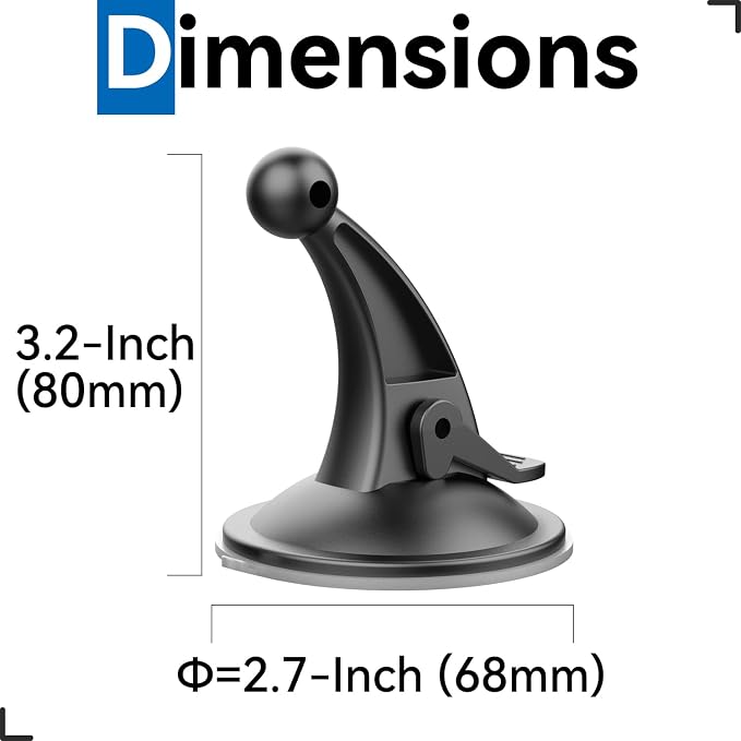 for Garmin GPS Car Mount 2 Pack Replacement Non-Sticky Suction Cup 17mm Ball - Image 7