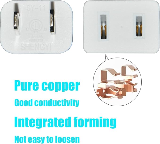 Black Extension Cord 10 ft Long Thin Extension Cords 2 Prong - Image 5