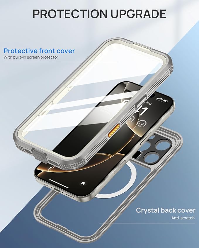 Lanhiem Magnetic for iPhone 16 Pro Case, IP68 Waterproof Dustproof Case - Image 6