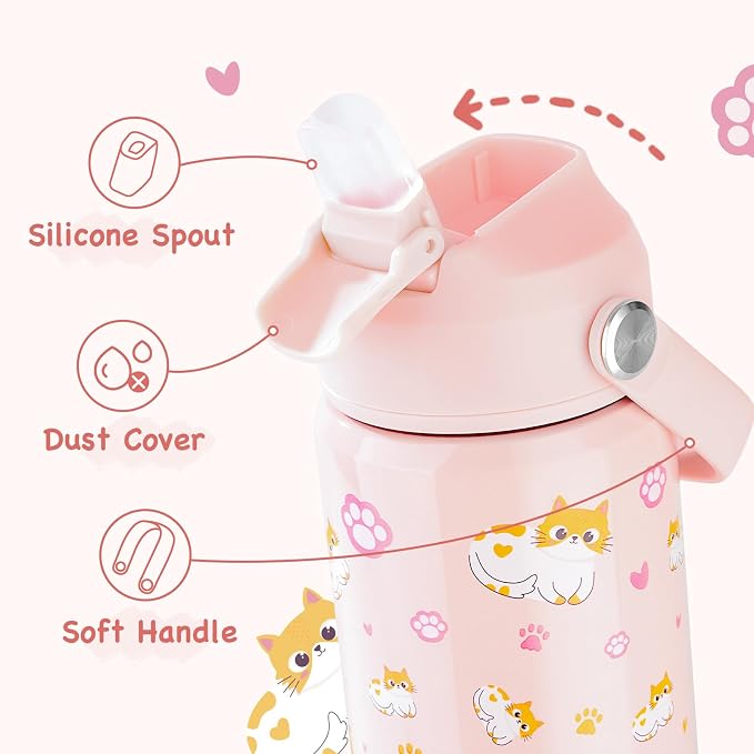 Kerilyn 12oz Kids Water Bottle, Stainless Steel Insulated Water Bottle - Image 3