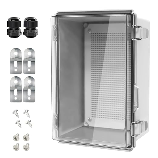 LeMotech Electrical Box, IP67 Waterproof Hinged Clear Cover Stainless Steel by LeMotech