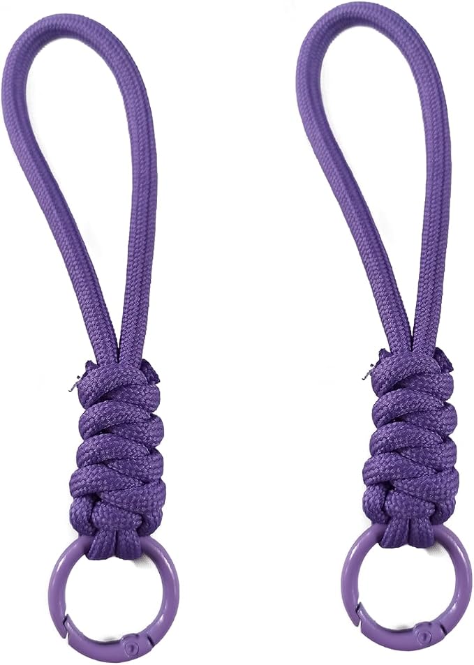 Colorful Braided Paracord Keychain, 12cm Length, Decorative Woven Rope Strap by FFILL