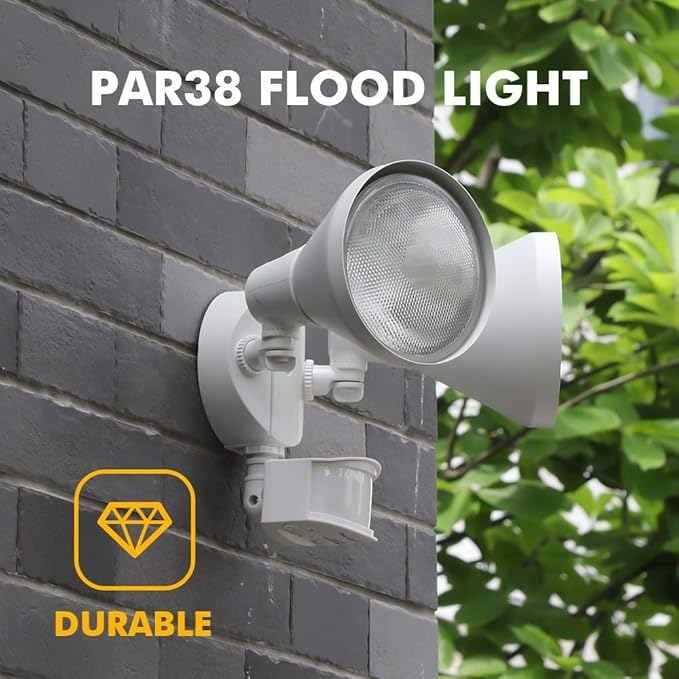 LUTEC 180-Degree 2-Head Motion-Activated Flood Light 300 Watt Halogen Motion - Image 2