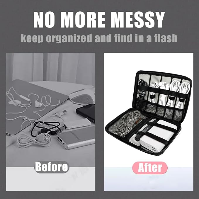 Travel Cable Organizer Pouch Electronic Accessories, Travel Essentials - Image 4
