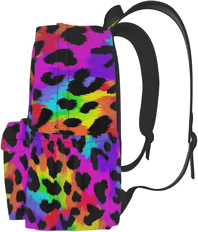 cfpolar 17 Inch Backpack Rainbow Leopard Animal Laptop Bag Shoulder Bag School - Image 6