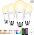 Yochoice 4-Pack Rechargeable Battery Powered Light Bulb, Dimmable A19 Light Bulb by Yochoice