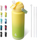 BJPKPK Water Bottle with Straw Lid, 24oz Vacuum Insulated Water Bottles by BJPKPK