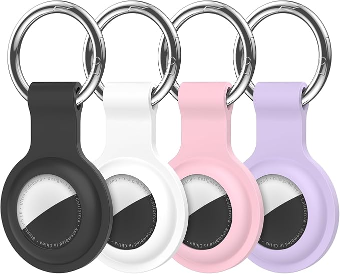Compatible with AirTag Holder Case Keychain 4 Pack, by HATALKIN