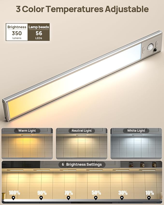 12" Under Cabinet Lights Wireless, Motion Sensor Light Indoor - Image 5