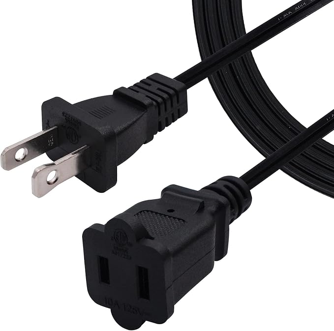 5ft Extension Cord, 2 Prong Small and Thin Extension Cords, Male/Female - Image 4