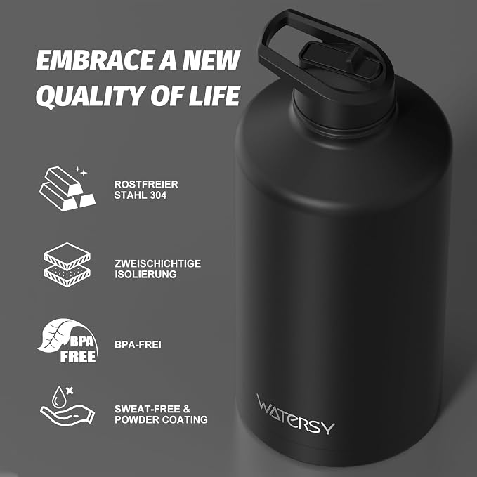 1 Gallon Water Bottle Insulated, BPA Free&Leak Proof, 128oz Stainless Steel - Image 2