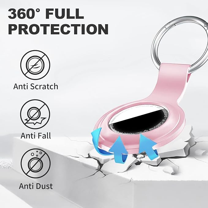 Linsaner Case for AirTag 2nd Gen & 1st Gen, Silicone Holder Keychain Key Ring - Image 2