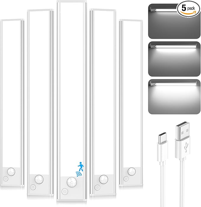 Under Cabinet Lighting, 2200mAh 10 Inch Battery Operated Rechargeable Motion by Brightever