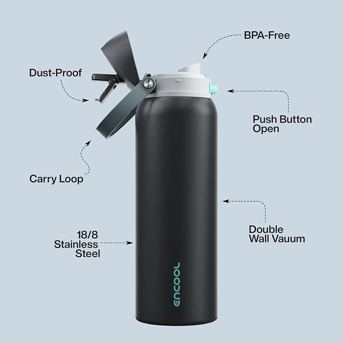 Insulated Water Bottle with Straw - Image 4