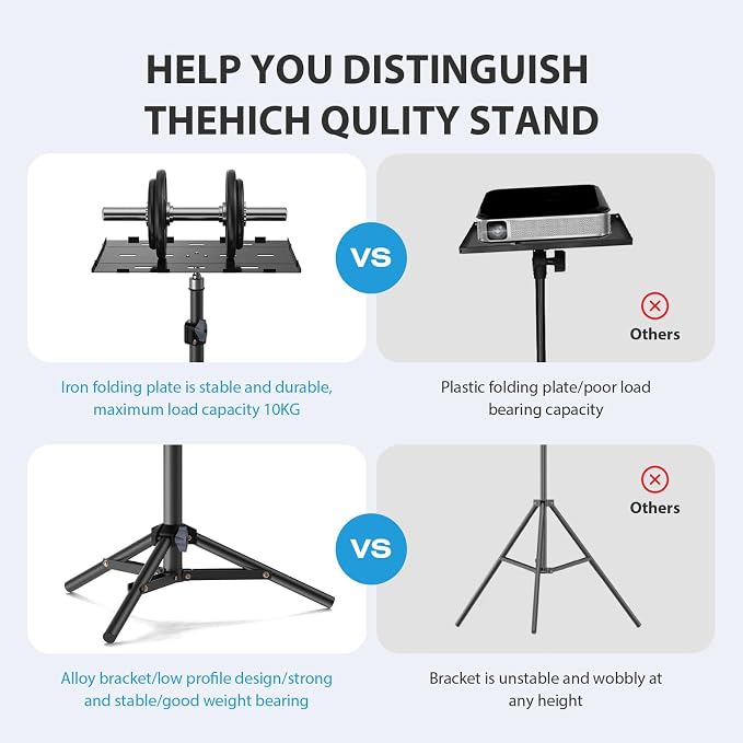 Projector Stand Tripod, Laptop Tripod Stand, Foldable Portable Projector Floor - Image 3