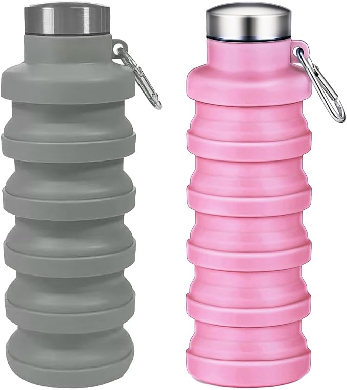 Collapsible Water Bottles, 16oz Capacity Portable Reusable Silicone Water Bottle by Unknown