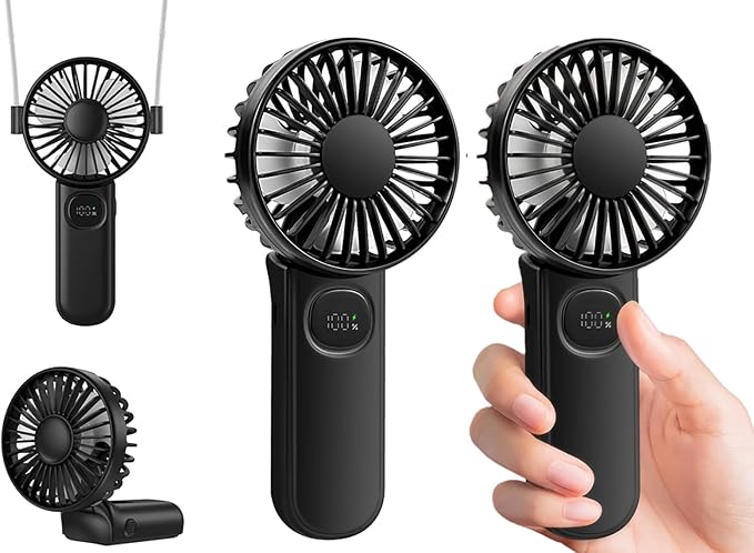 Personal Hand Held Fan for Travel, Foldable Eyelash Neck Fan by VanSmaGo