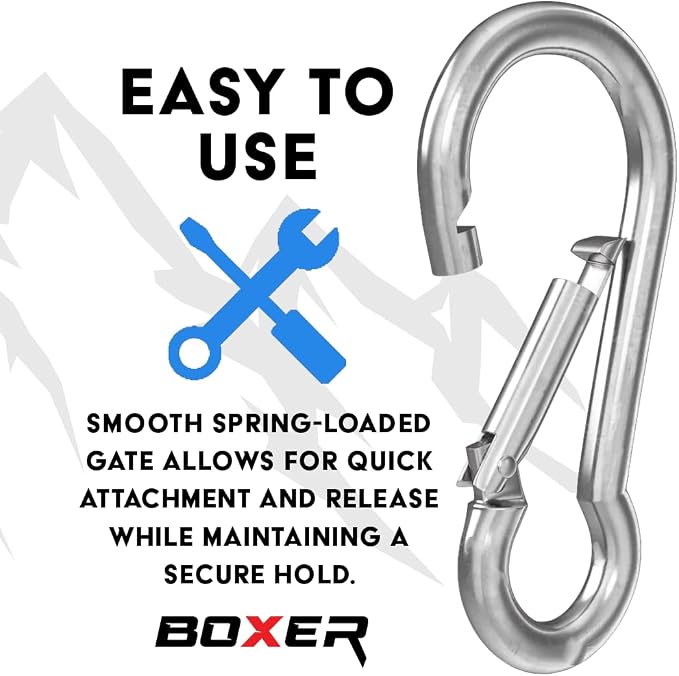 BoxerTool Heavy Duty Spring Snap Hooks 4Inch, 3/8" 20 Pack - Image 3
