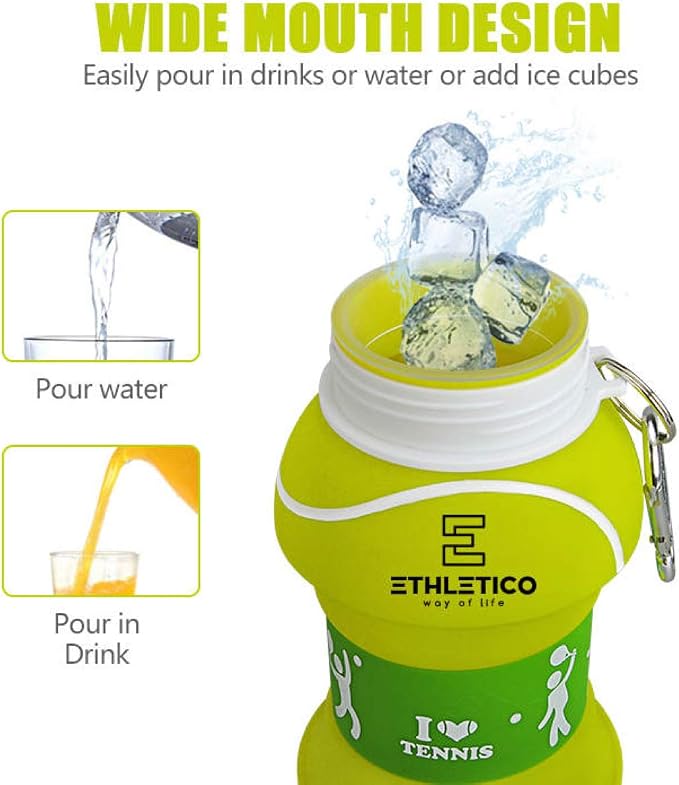 Collapsible Water Bottles with Carabiner Food Grade Sports Water Bottle - Image 2