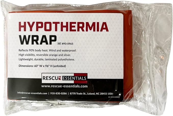 Rescue Essentials Hypothermia Wrap Blanket, Oversized 60" x 96", by RescueEssentials