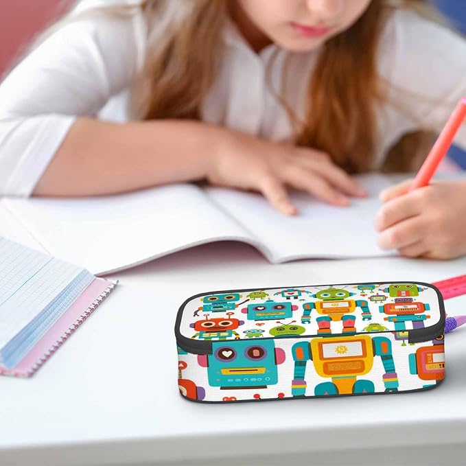 Retro Robots Pencil Case Mecha Deformation Cartoon Game Pencil Bag Pouch Box - Image 5