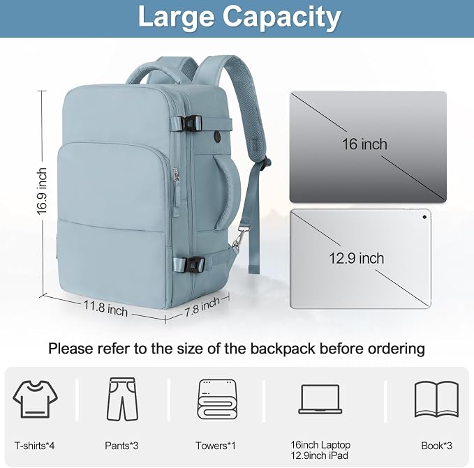 Sinaliy Travel laptop Backpack for Women, Personal Item Size Flight Approved - Image 8