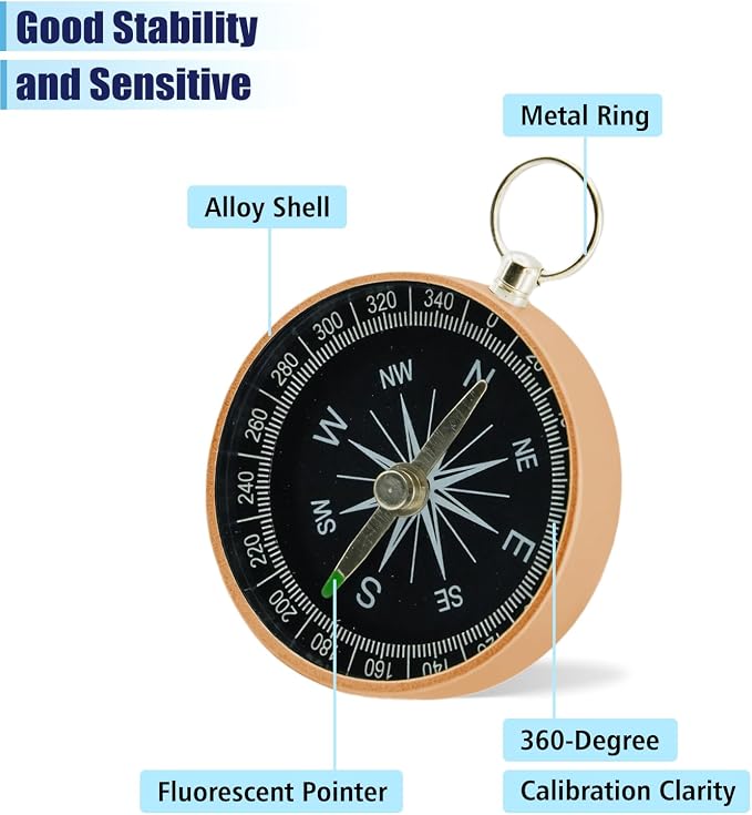 Pocket Compass, 2 Pieces Mini Compass - Image 4