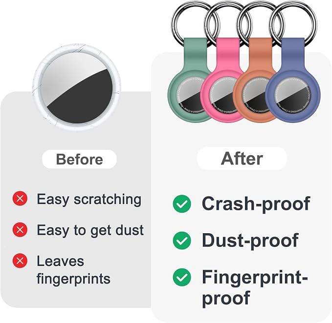 Linsaner Case for AirTag 2nd Gen & 1st Gen, Silicone Holder Keychain Key Ring - Image 7
