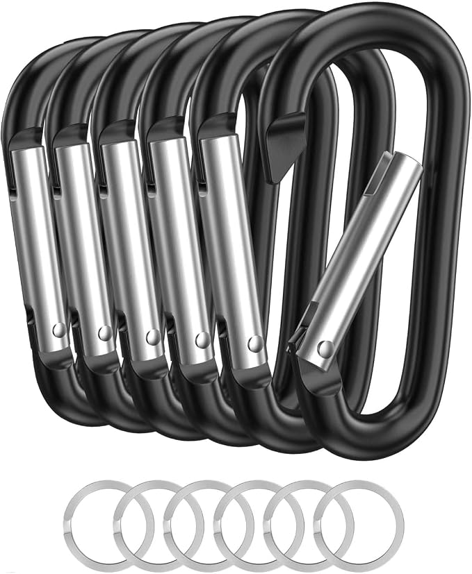 Carabiner Keychain Clip -3" Aluminum Carabiner D Ring, Caribeener Clips by LINGXINXIN