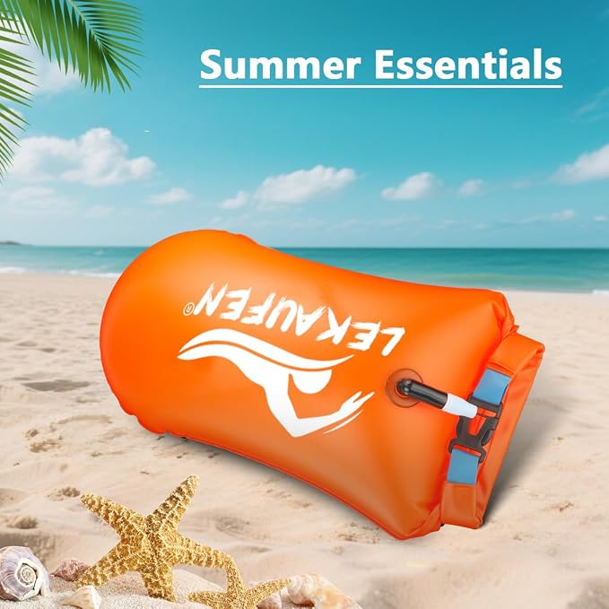 Swim Buoy for Open Water 2 Pack, 20L Swim Safety Float Waterproof Dry Bag for - Image 9