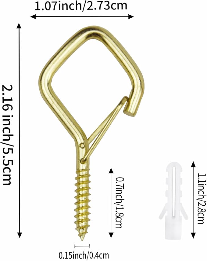 30 Pcs Gold Eye Hooks Screw Heavy Duty, Ceiling Hooks - Image 2