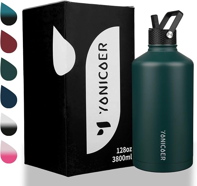 Insulated Water Bottle 128oz, Triple Wall Vacuum Stainless Steel, Leak Proof & - Image 7