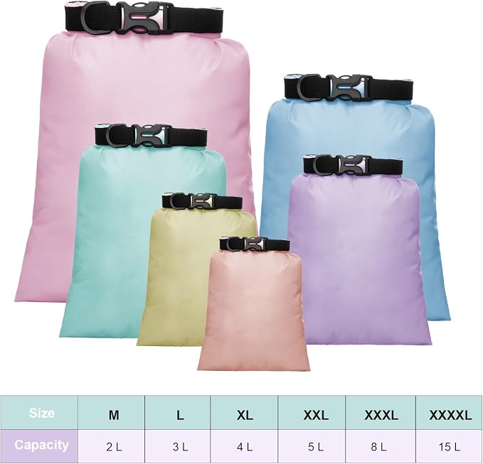 Shappy 6/12 Pcs Waterproof Dry Bags, Lightweight Outdoor Waterproof Dry Stuff - Image 3