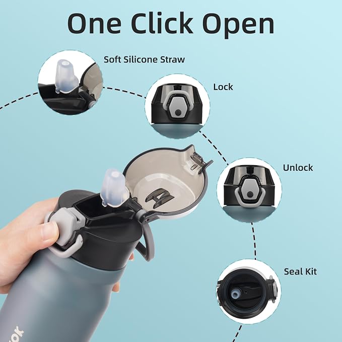 BJPKPK Insulated Water Bottle 14oz Stainless Steel Water Bottles - Image 3