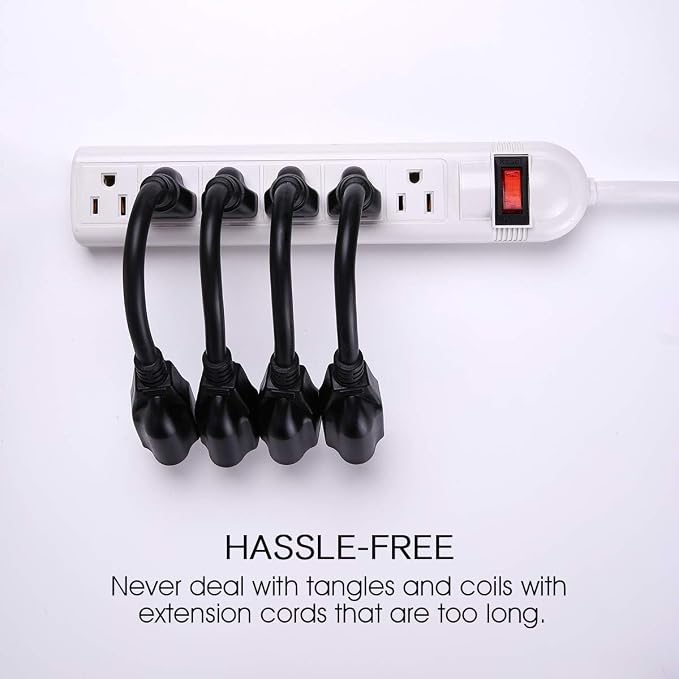 Miady Short Power Extension Cord Outlet Saver, 3 Prong - Image 3