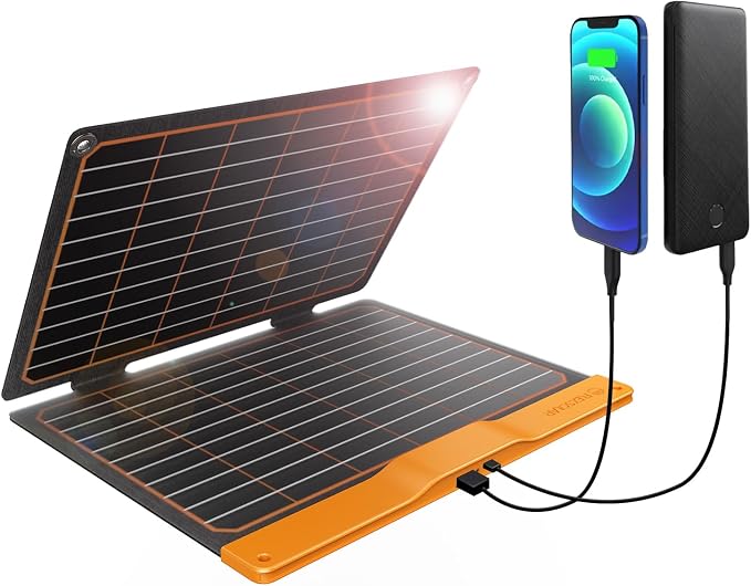 20W Small Solar Panel Charger 5V USB-A USB-C Foldable Portable Lightweight ETFE by FlexSolar