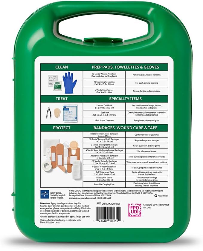 CURAD 175-Piece Complete First Aid Kit in Reusable Case - Image 2