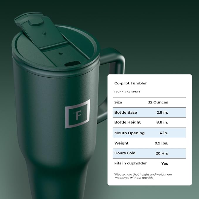 IRON °FLASK Co-Pilot Insulated Mug w/Straw & Flip Cap Lids - Image 9
