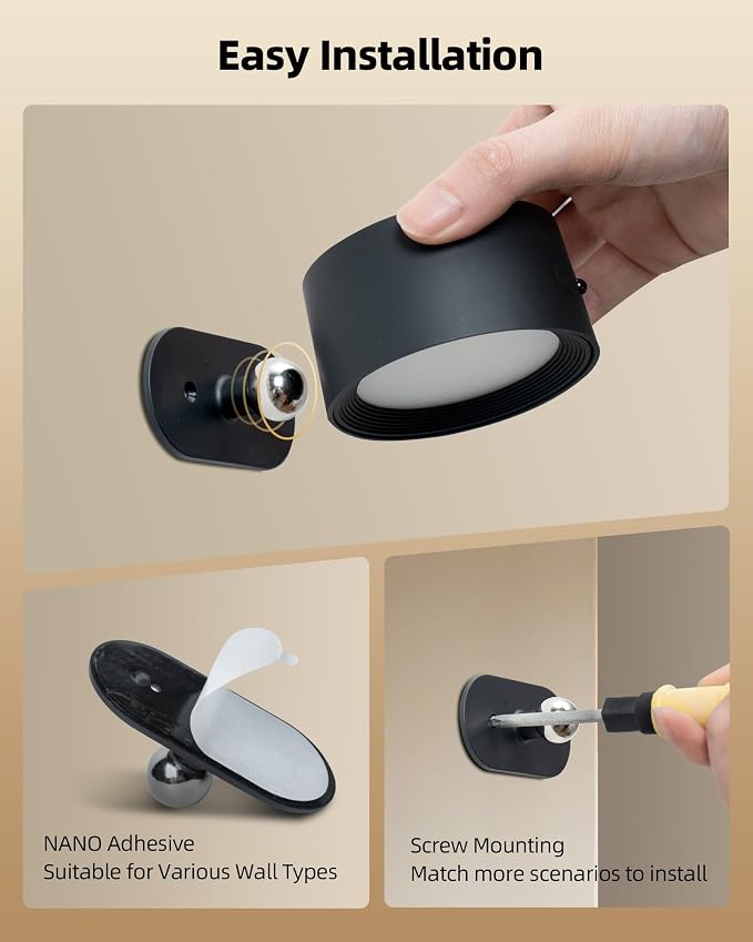 LED Wall Mounted Lights, Rechargeable Wall Sconces - Image 9