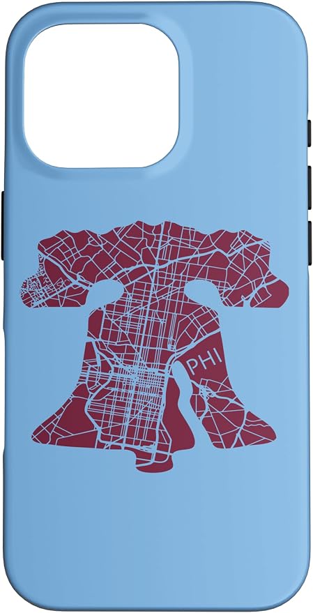 Philadelphia Street Map Liberty Bell Vintage Maroon Philly Case by Unknown