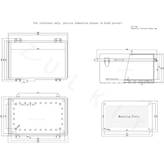 Zulkit Junction Box, IP67 Waterproof Electrical Box Hinged Cover Stainless - Image 7