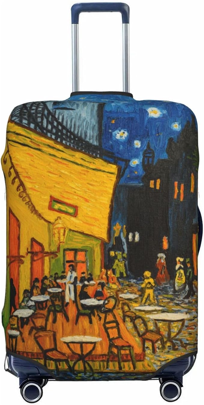 Van Gogh Cafe Terrace at Night Elastic Luggage Cover, Suitcase Protector by XBFCDN