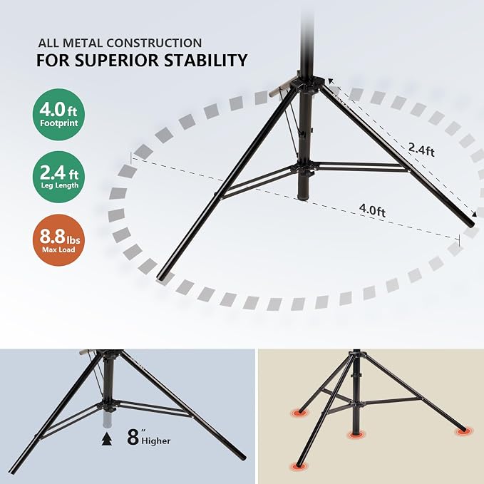 【16' Heavy Duty】 RAUBAY Extreme Tall Video Camera Sports Tripod Stand - Image 4