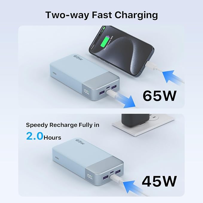 NOBIS Portable Charger, 20000mAh 65W Power Bank - Image 3