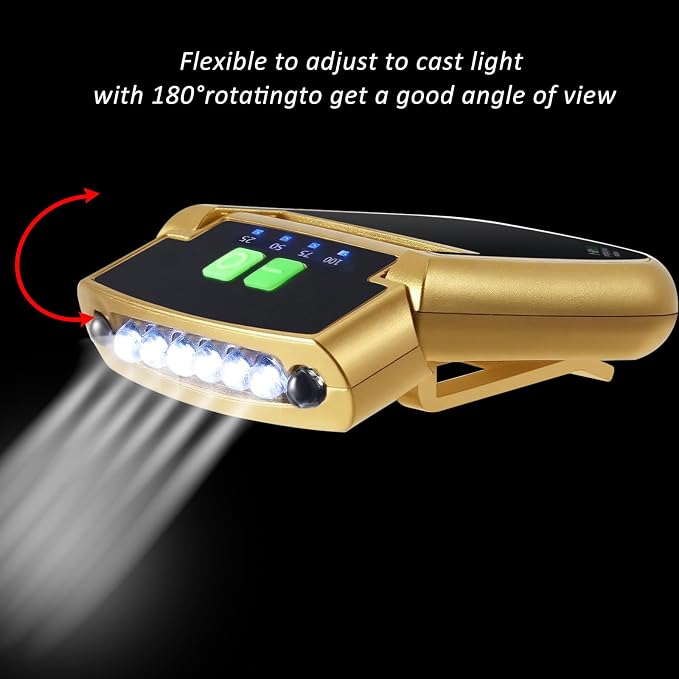 Mudder LED Clip on Cap Lights USB Rechargeable Cap Flashlight Clip Waterproof - Image 4