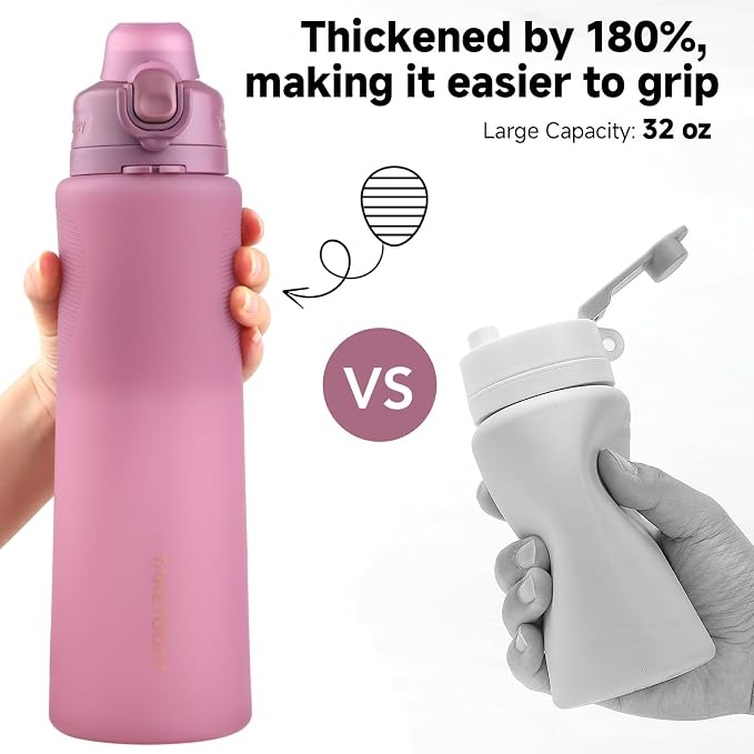 TakeToday Collapsible Water Bottles 32oz, Foldable Travel Water Bottle - Image 3