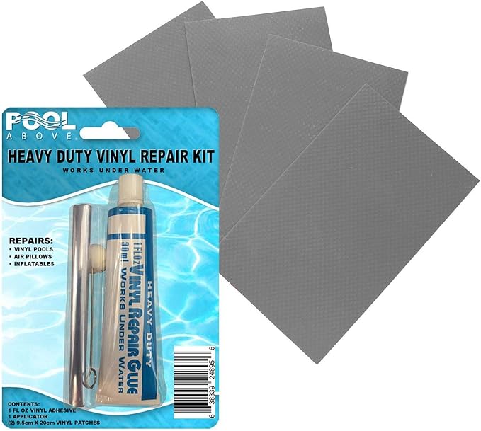 Heavy Duty Vinyl Repair Patch Kit | Vinyl Cement Adhesive Glue and Colored by PoolAbove