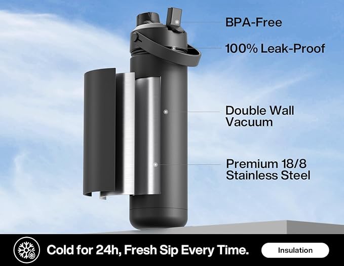 POWCAN 26 oz Insulated Water Bottle - Image 2