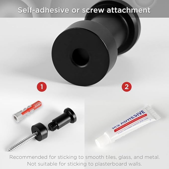 5 Packs CNC Stainless Steel Black Towel Hook：Multipurpose Wall Mount & Adhesive - Image 7